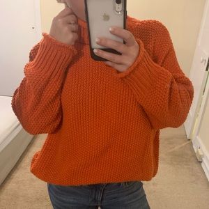 Bright Orange Retro Turtleneck
